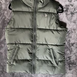 U.S. Polo Assn. Olive Puffer Vest